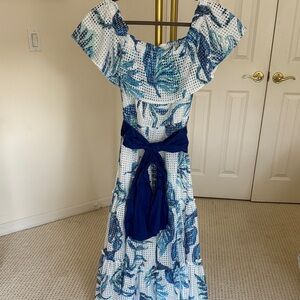 Lilly Pulitzer Blue and White Maxi Dress